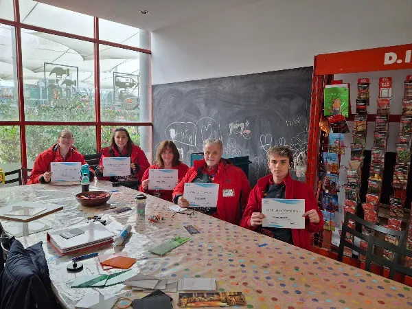 Workers holding certificate