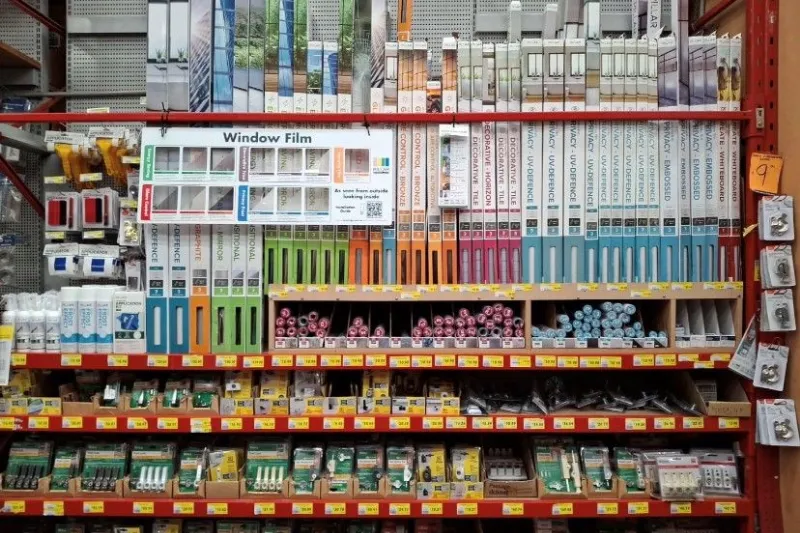 Different products in a hardware store