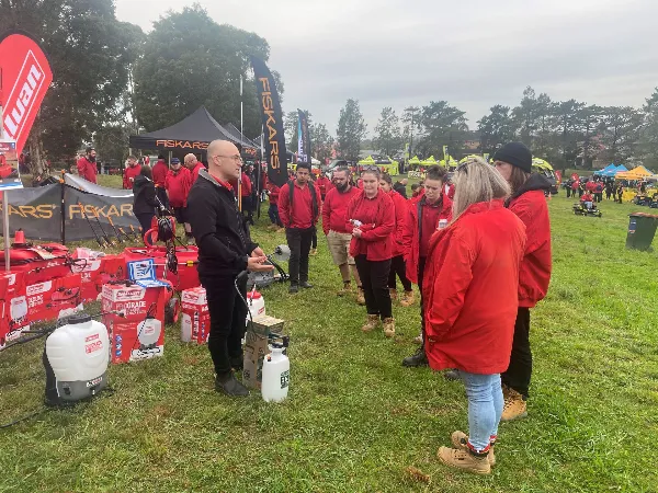 Man instructing on how to use a product